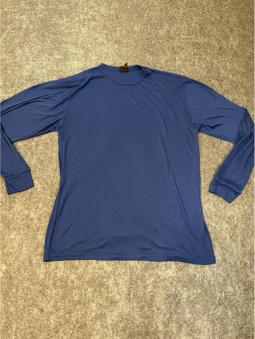 Vintage REI Mens L Blue Long Sleeve Base Layer Shirt Made USA 100% Polyester